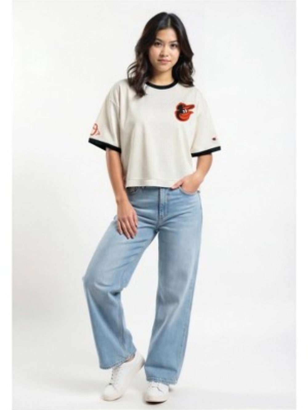 Champion MLB Baltimore Orioles Cropped Mesh Jersey Medium Boxy